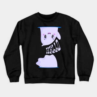 Hello Ghost Tee - Playful Spooky Greetings Shirt Crewneck Sweatshirt